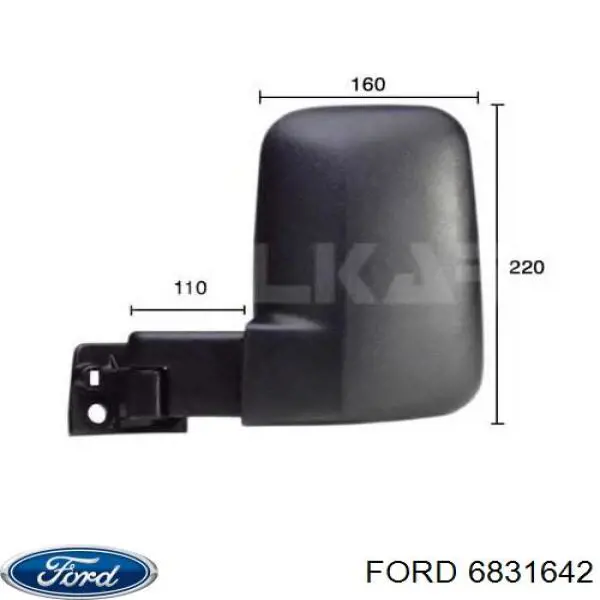 Дзеркало заднього виду, праве 6831642 Ford