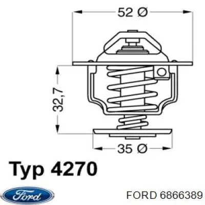Купити 6866389 Ford Термостат в корпусі