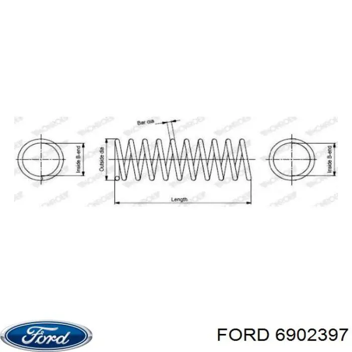 Пружина задня 6902397 Ford