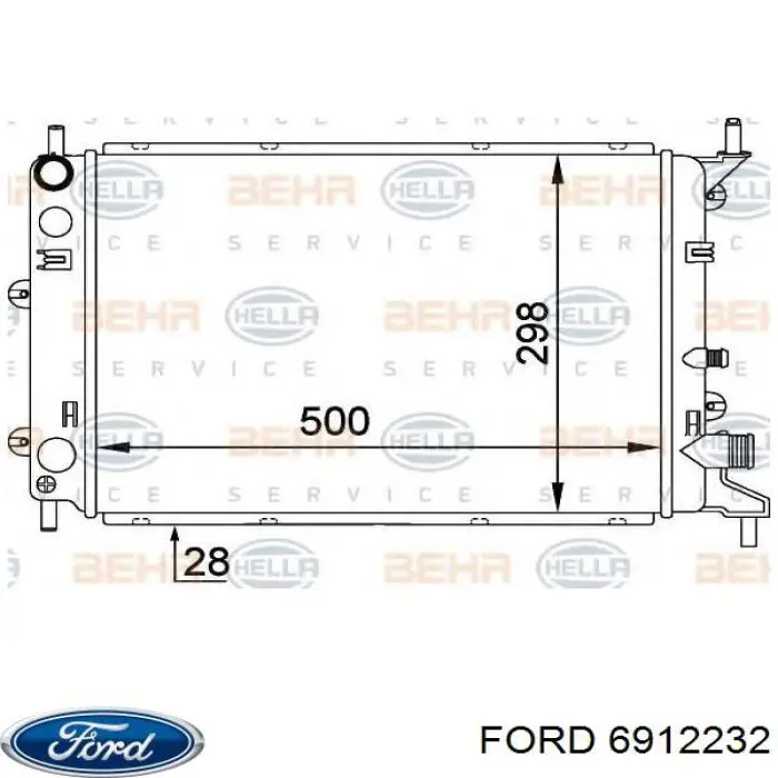 Радіатор охолодження двигуна 6912232 Ford