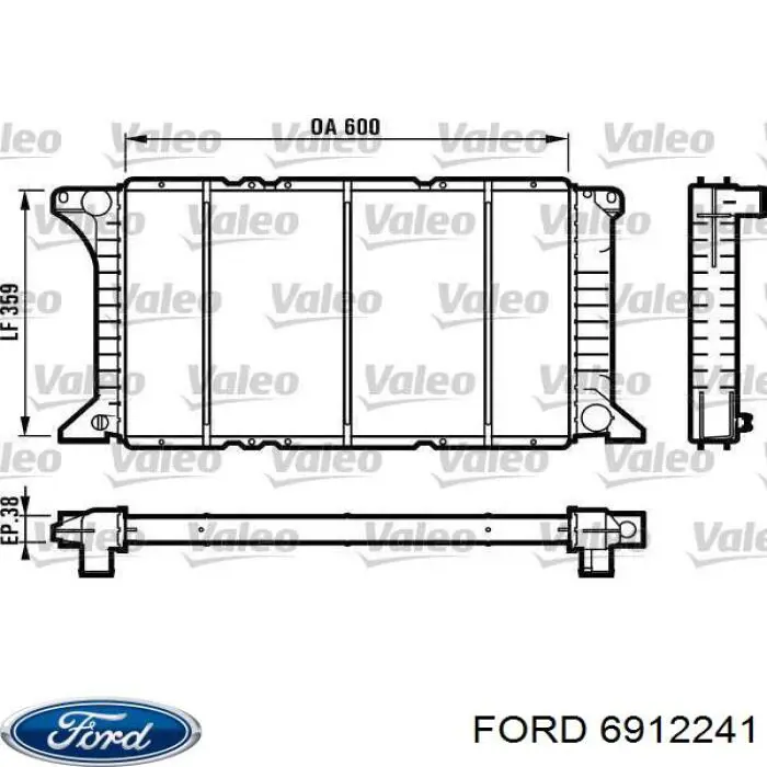 6912241 Ford радіатор охолодження двигуна