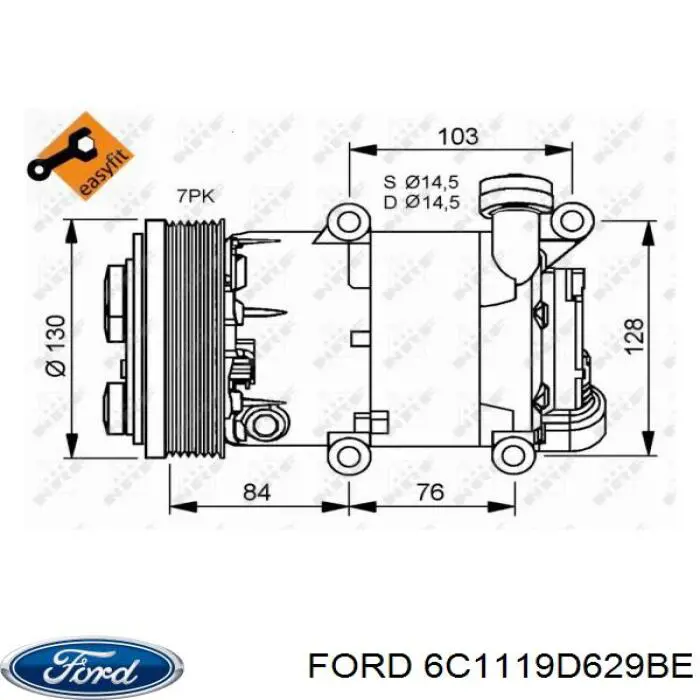 Купити 6C1119D629BE Ford Компресор кліматичної установки