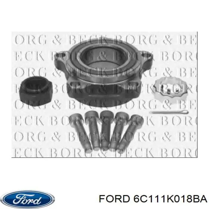 Комплект підшипник маточини передньої Ford 6C111K018BA ціна, від 33.91 USD
