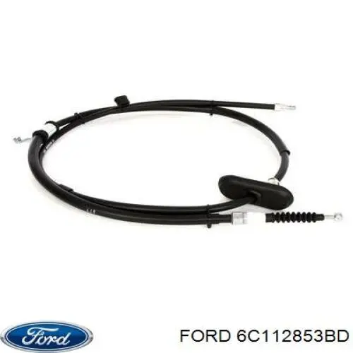 Трос ручного гальма передній 6C112853BD Ford