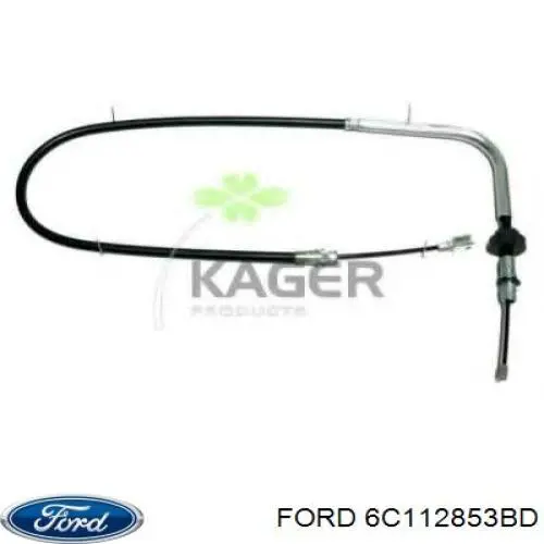 Трос стоянкового гальма передній Ford 6C112853BD ціна, від 17.99 USD