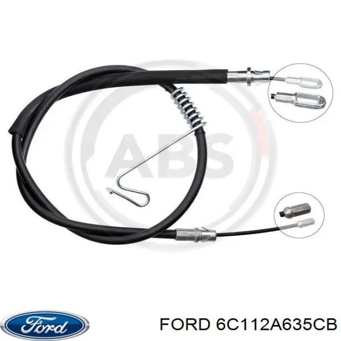 Трос стоянкового гальма задній правий Ford 6C112A635CB ціна, від 13.24 USD