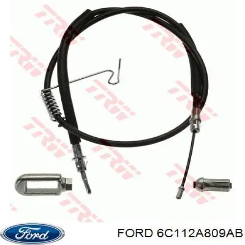 Трос стоянкового гальма задній лівий Ford 6C112A809AB ціна, від 13.66 USD