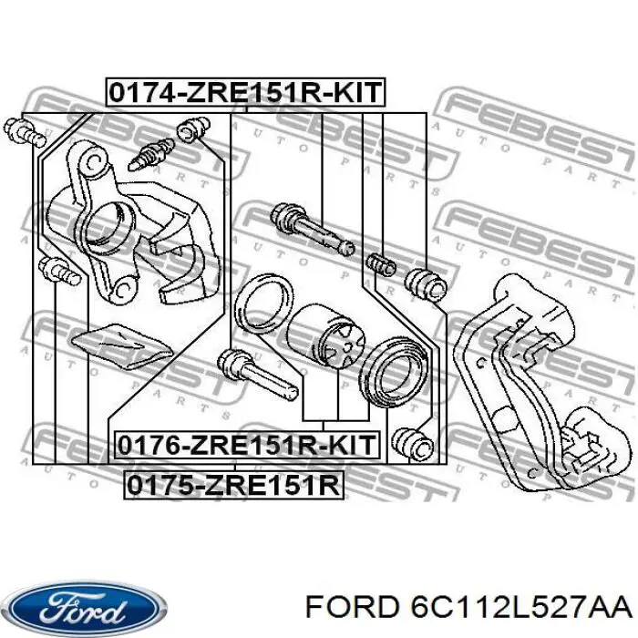 Ремкомплект супорту гальмівного заднього Fase 11514002 ціна, від 6.83 USD