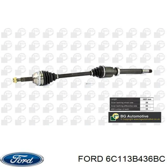 Купити 6C113B436BC Ford Піввісь права