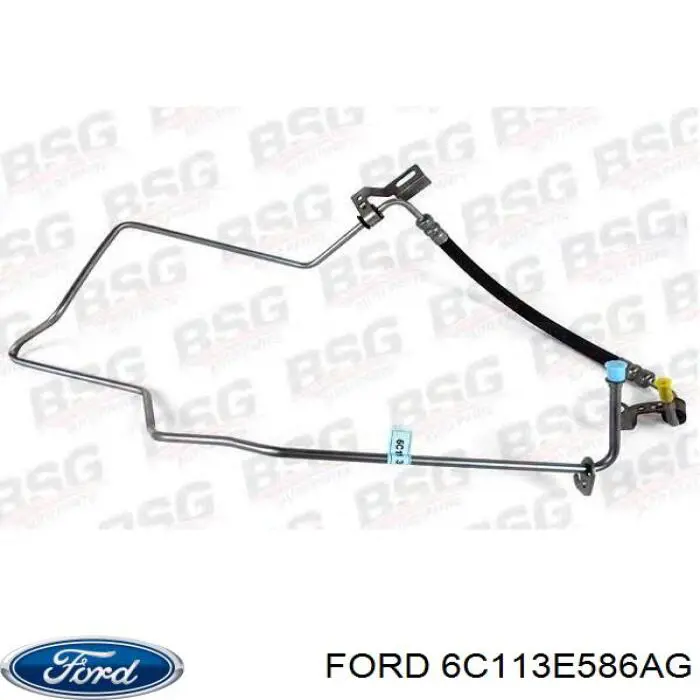 Купити 6C113E586AG Ford Шланг ГПК, високого тиску рейки керма