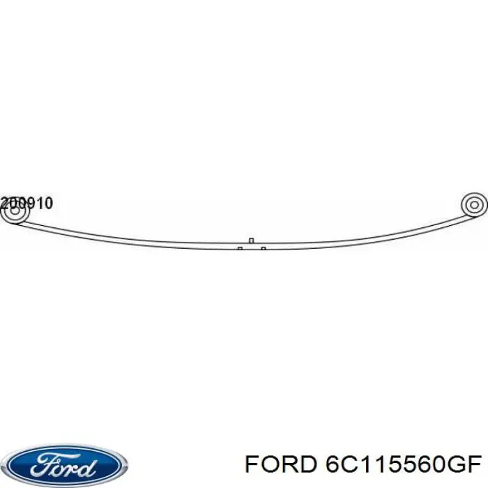6C115560GF Ford ресора задня