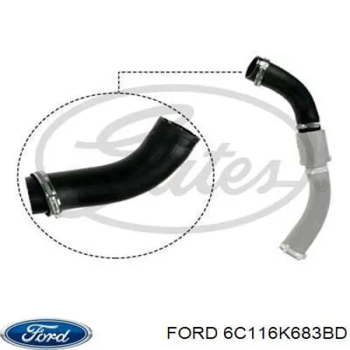 Купити 6C116K683BD Ford Шланг/патрубок интеркуллера