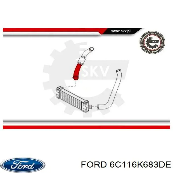 Шланг/патрубок інтеркулера, правий 1440262 Ford