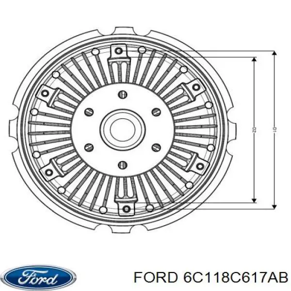 Вентилятор/крильчатка радіатора охолодження 6C118C617AB Ford