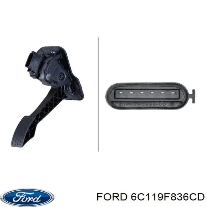 Купити 6C119F836CD Ford Педаль газу