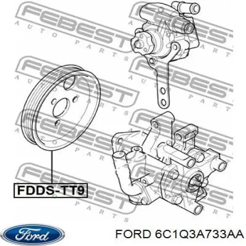 Шків насосу гідропідсилювача керма (ГПК) Ford 6C1Q3A733AA ціна, від 16.67 USD