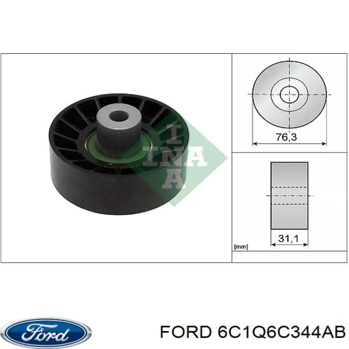 Натяжний ролик Ford 6C1Q6C344AB ціна, від 14.70 USD