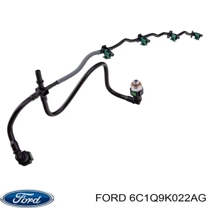 6C1Q9K022AG Ford Трубка паливна, зворотня від форсунок