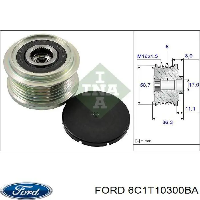 Генератор 6C1T10300BA Ford