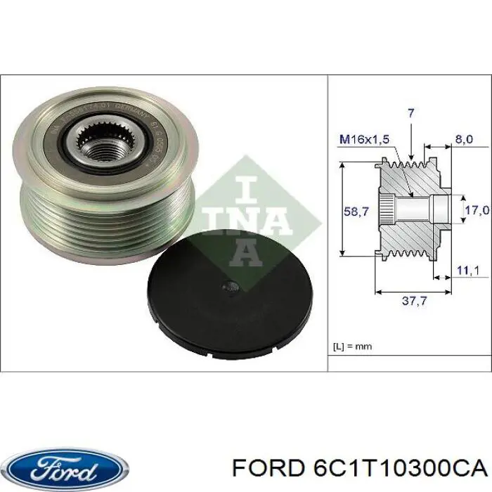 Генератор 6C1T10300CA Ford