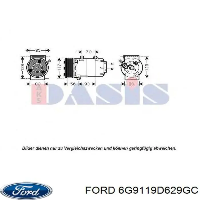 Купити 6G9119D629GC Ford Компресор кліматичної установки