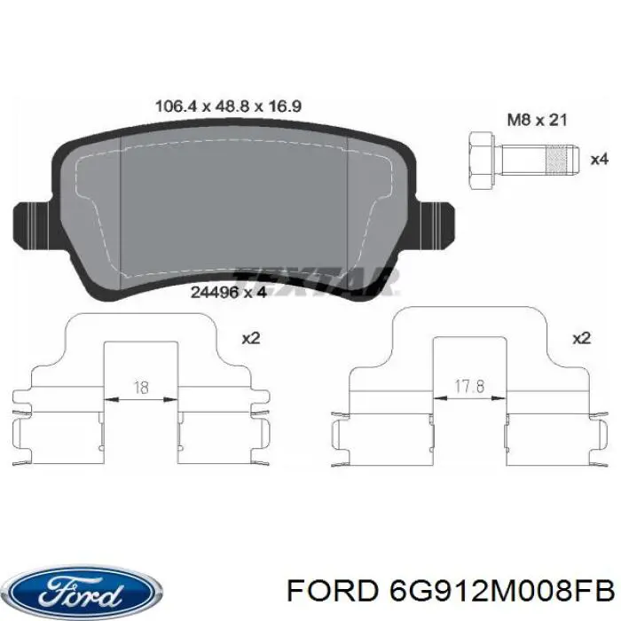 Купити 6G912M008FB Ford Задні колодки