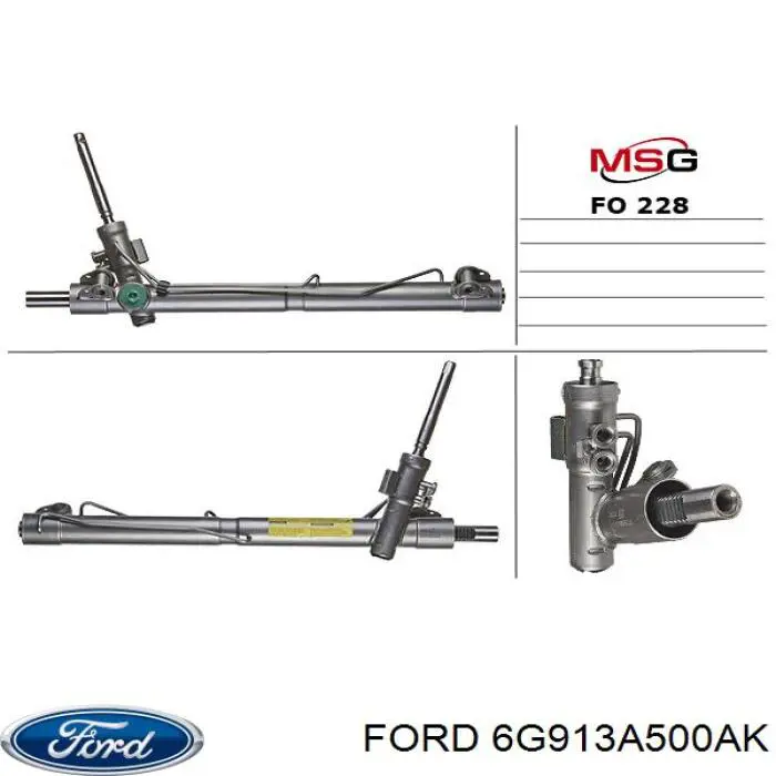 6G913A500AK Ford Рейковий рульовий механізм