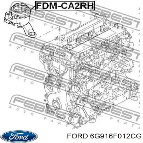 Подушка (опора) двигуна, права 6G916F012CG Ford