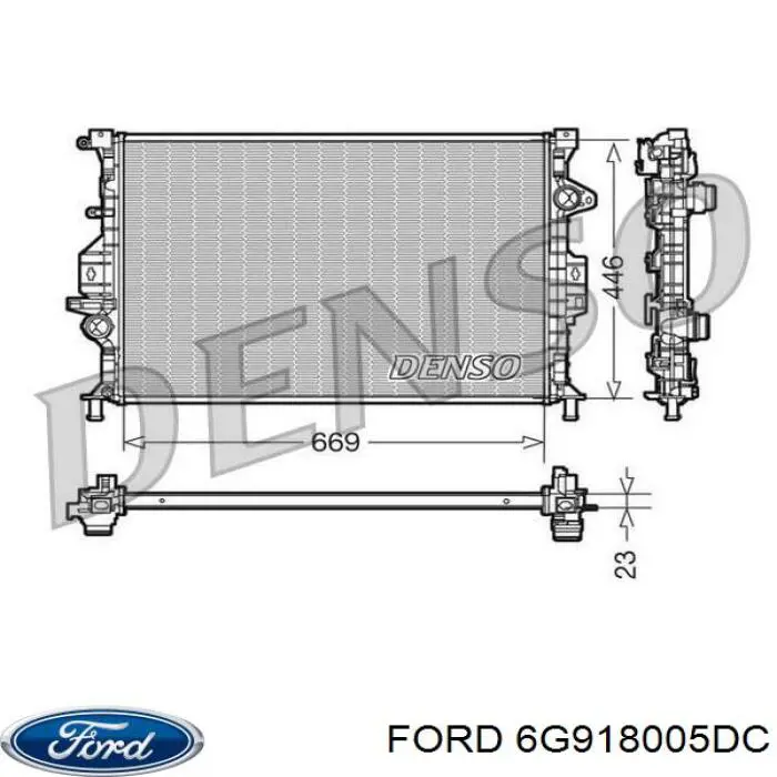 Купити 6G918005DC Ford Радіатор двигуна