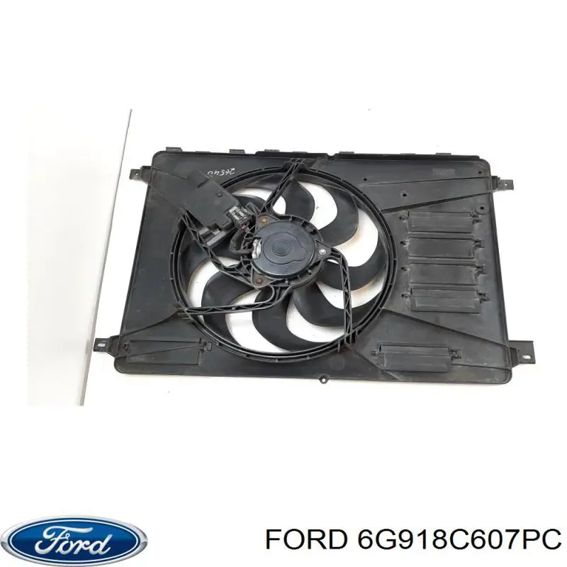 6G918C607PC Ford Дифузор радіатора охолодження, в зборі з мотором і крильчаткою