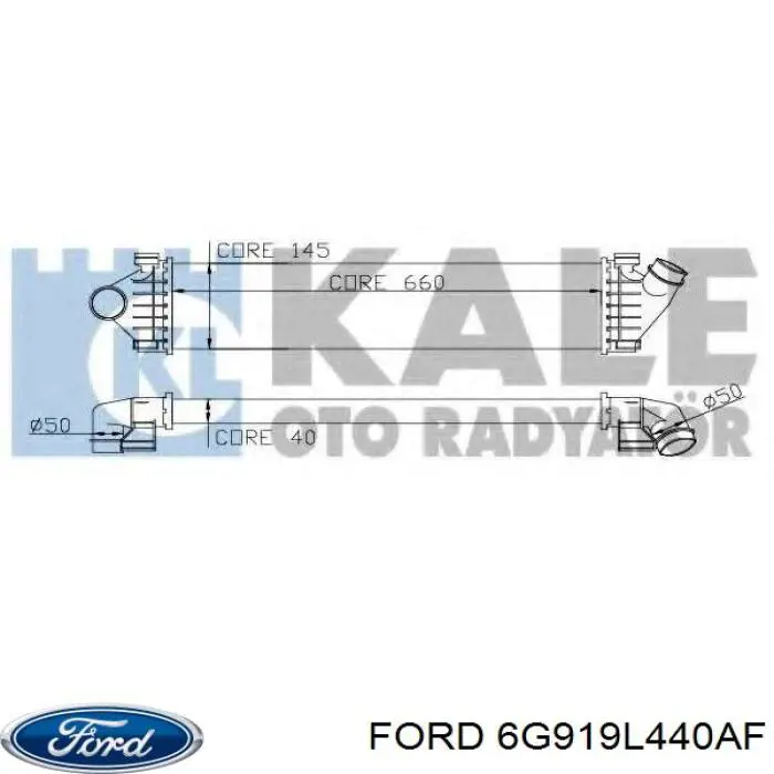 Купити 6G919L440AF Ford Радіатор интеркуллера