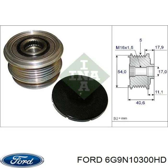 Генератор 6G9N10300HD Ford