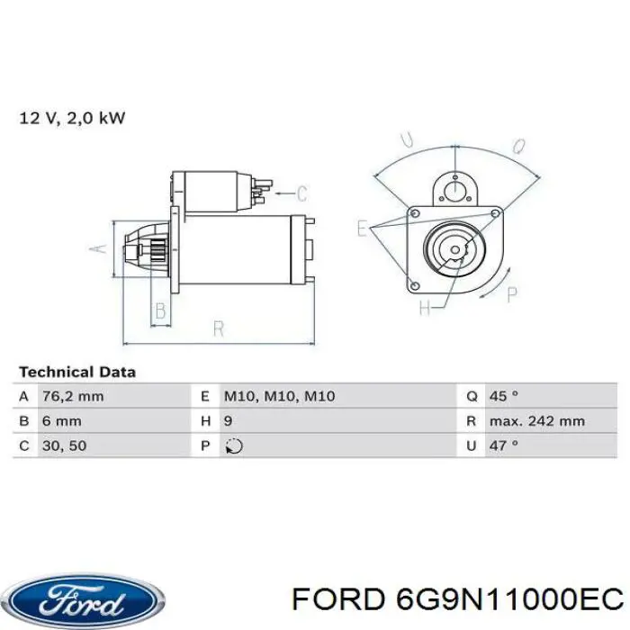 Купити 6G9N11000EC Ford Стартер