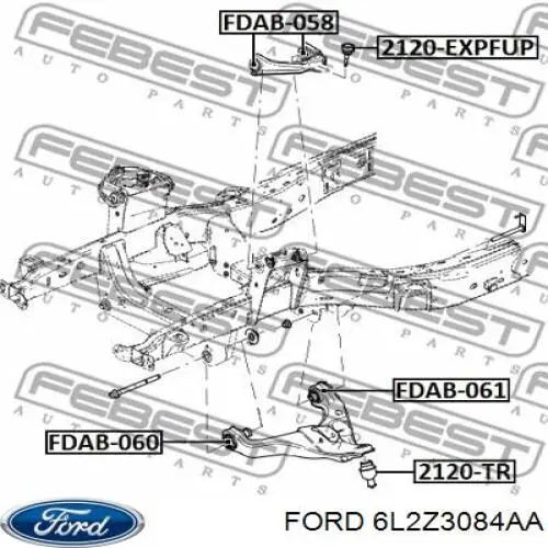 6L2Z3084AA Ford Важіль передньої підвіски верхній, правий