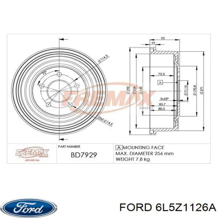  Барабан гальмівний задній Ford Explorer 