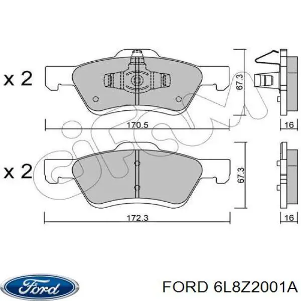 Купити 6L8Z2001A Ford Колодки гальмівні передні, дискові
