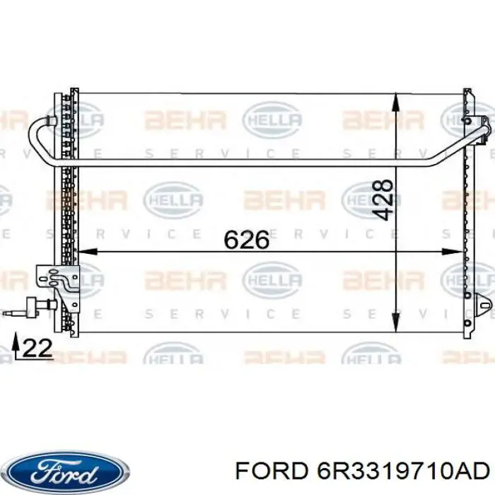 Радіатор кондиціонера 6R3319710AD Ford