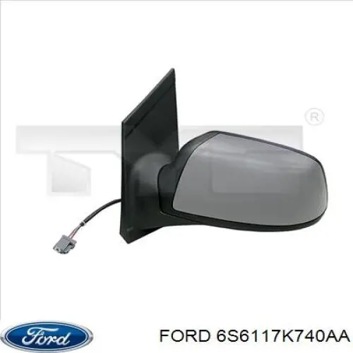 6S6117K740AA Ford дзеркальний елемент дзеркала заднього виду, правого
