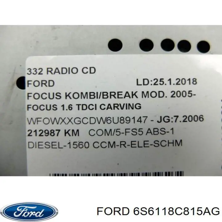  Ford 6S6118C815AG ціна, від 20.76 USD