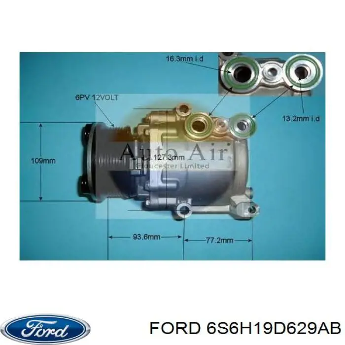 Купити 6S6H19D629AB Ford Компресор кліматичної установки