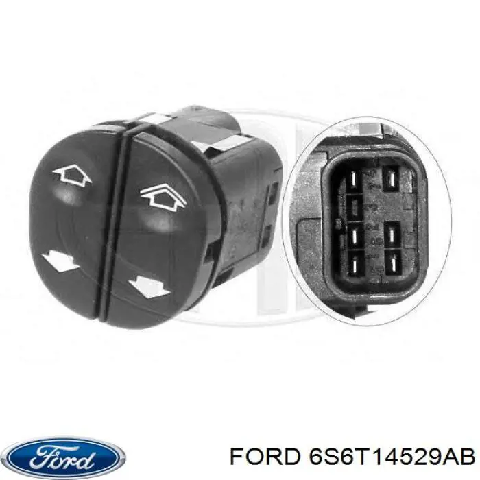 6S6T14529AB Ford кнопка вмикання двигуна склопідіймача передня ліва