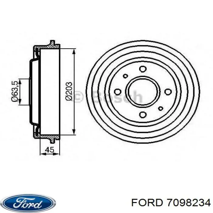 Барабан гальмівний задній Ford 7098234 ціна, від 126.69 USD