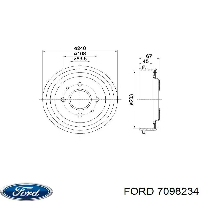 Купити 7098234 Ford Барабан гальмівний задній