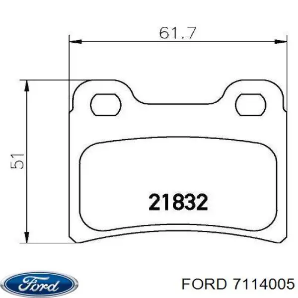 Купити 7114005 Ford Задні колодки