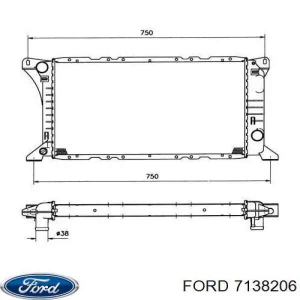 7138206 Ford радіатор охолодження двигуна