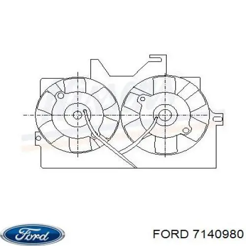 Дифузор радіатора кондиціонера, в зборі з крильчаткою і двигуном Ford 7140980 ціна, від 63.14 USD