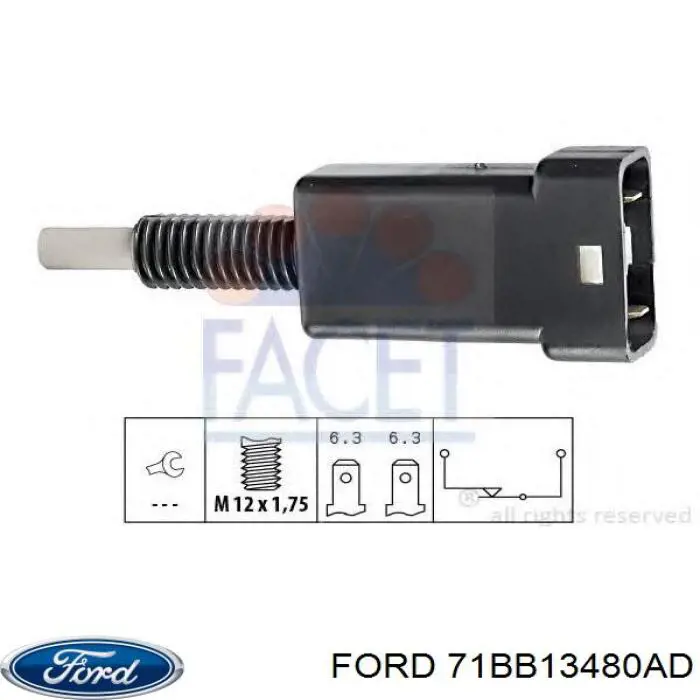 71BB13480AD Ford Лягушка стоп-сигналу