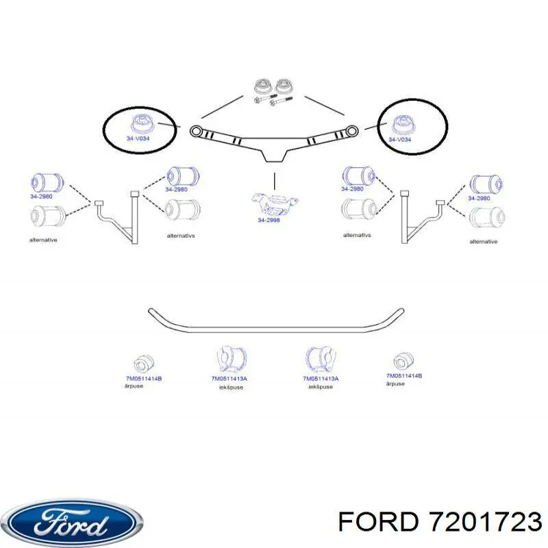 Купити 7201723 Ford Сайлентблок задньої балки