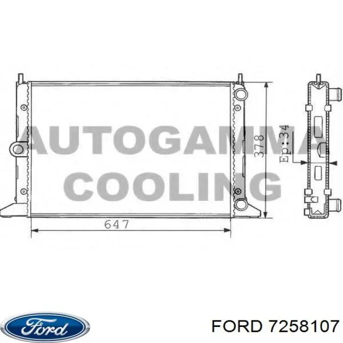 7258107 Ford Радіатор охолодження двигуна