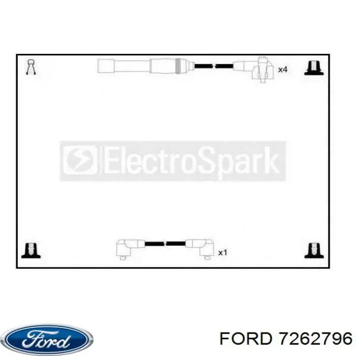 Кабель високовольтний, циліндр №2 7262796 Ford